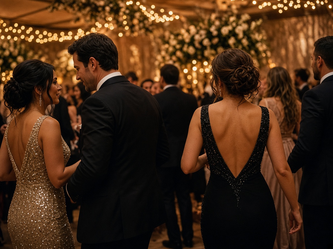 Guests dancing at a birthday party