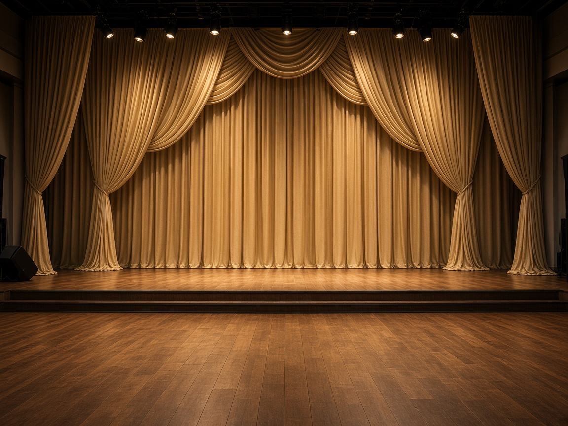 Hall stage with drapes and a dance floor