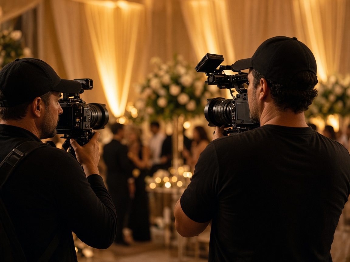 Photo and video crew filming a celebration